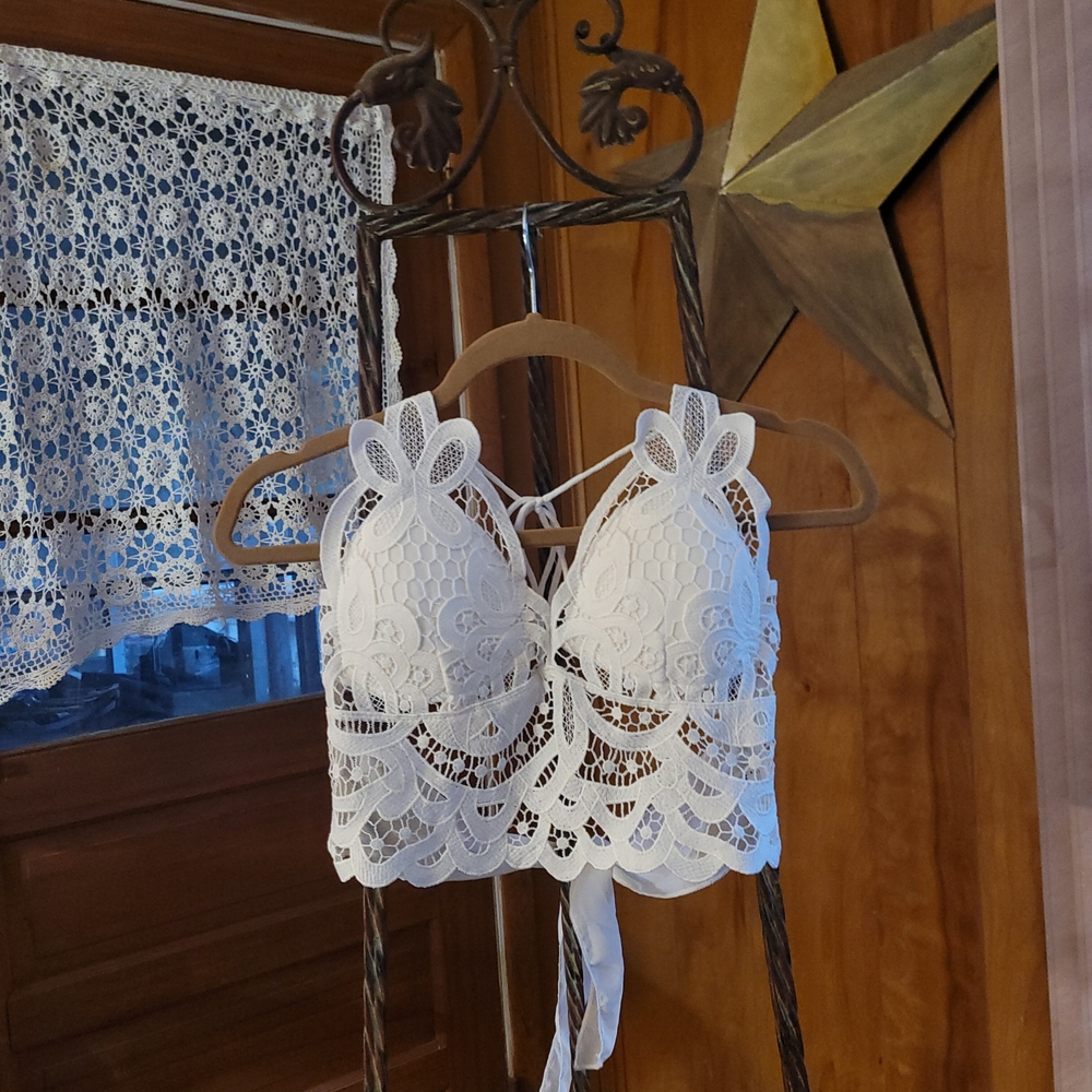 Elegant White Lace Bralette